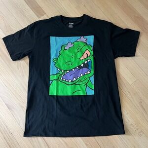 Nickelodeon Rugrats Reptar Graphic Tee Mens Large Black Short Sleeve 90s Cartoon